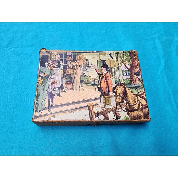 Antique 19th century victorian downtown Wood wooden jigsaw puzzle 1800s RARE - Picture 1 of 8